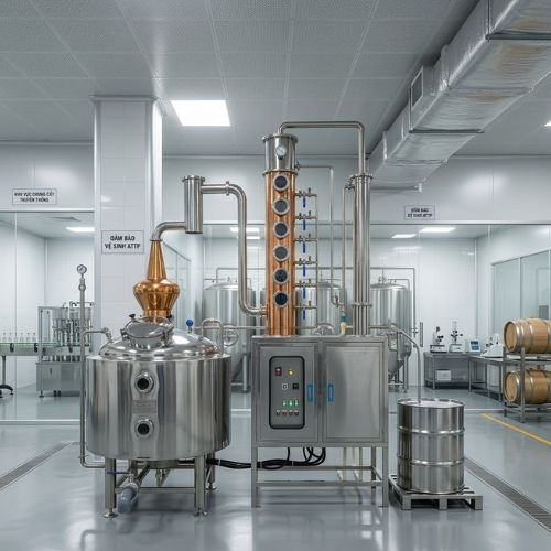 Tháp chưng cất rượu T500 inox tách thân (5)