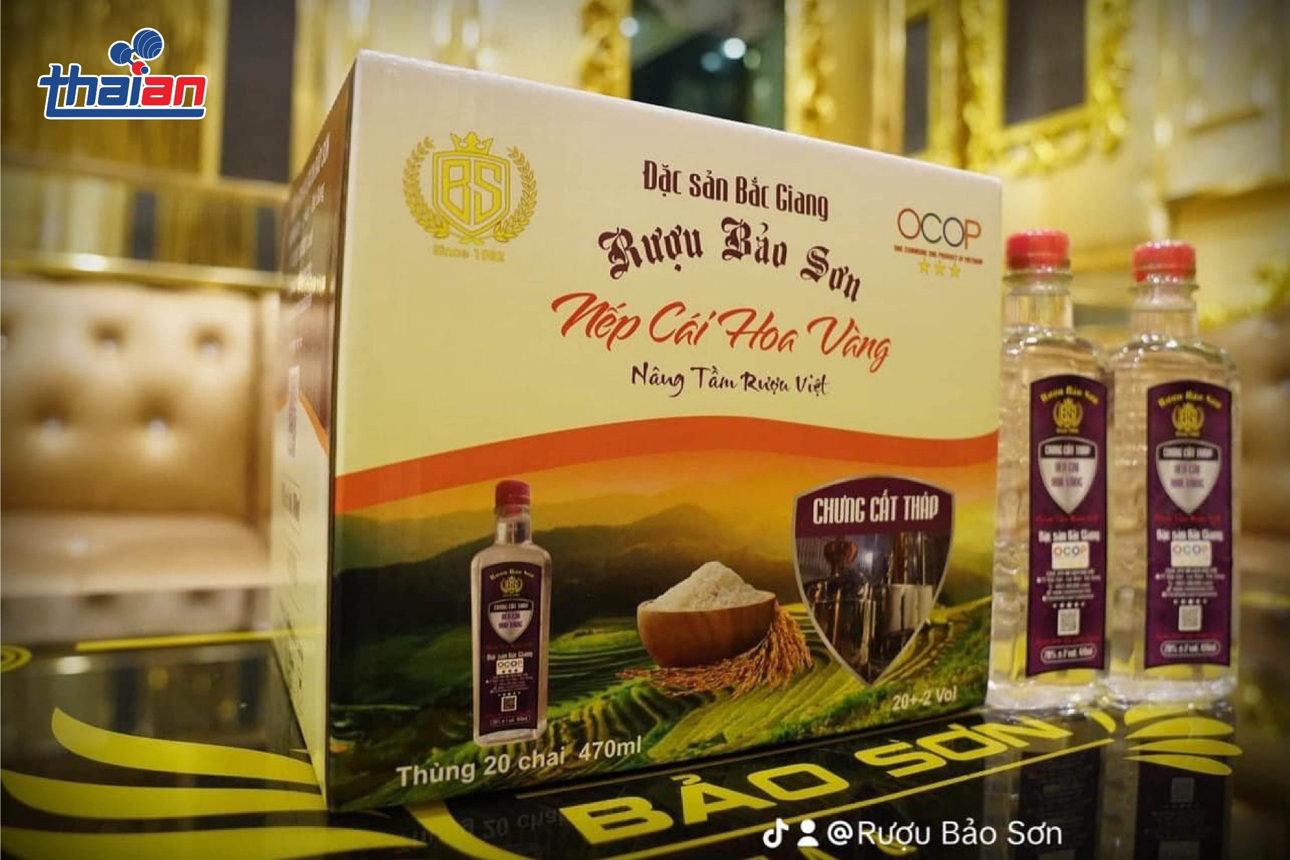 Rượu Bảo Sơn - thương hiệu rượu nếp cái hoa vàng nổi tiếng.