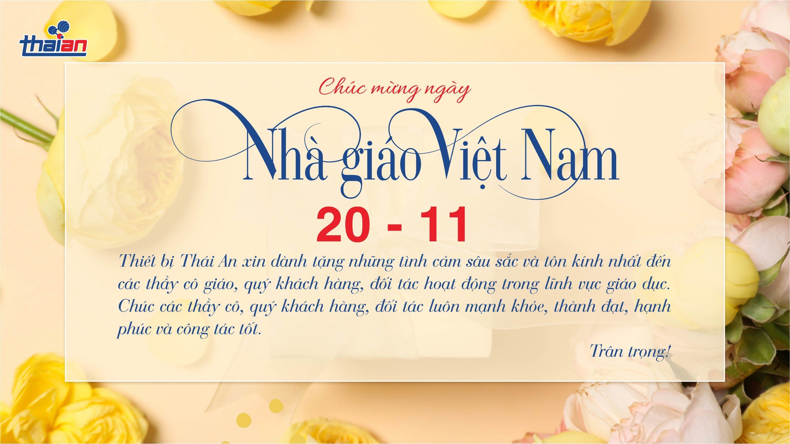 Thiết bị Thái An chúc mừng ngày nhà giáo Việt Nam 20/11