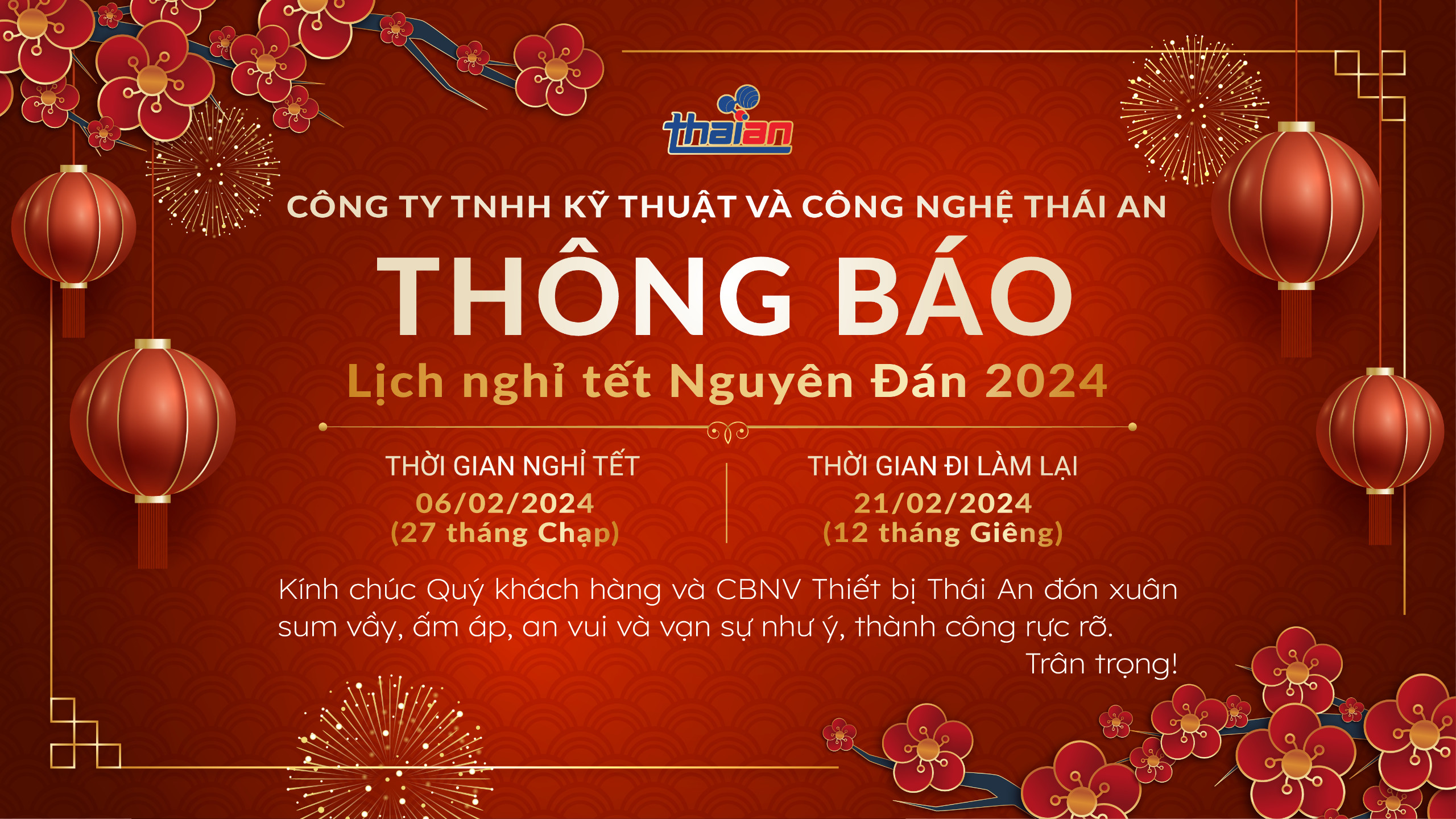 Thiết bị Thái An chúc Quý khách hàng năm mới an khang thịnh vượng.