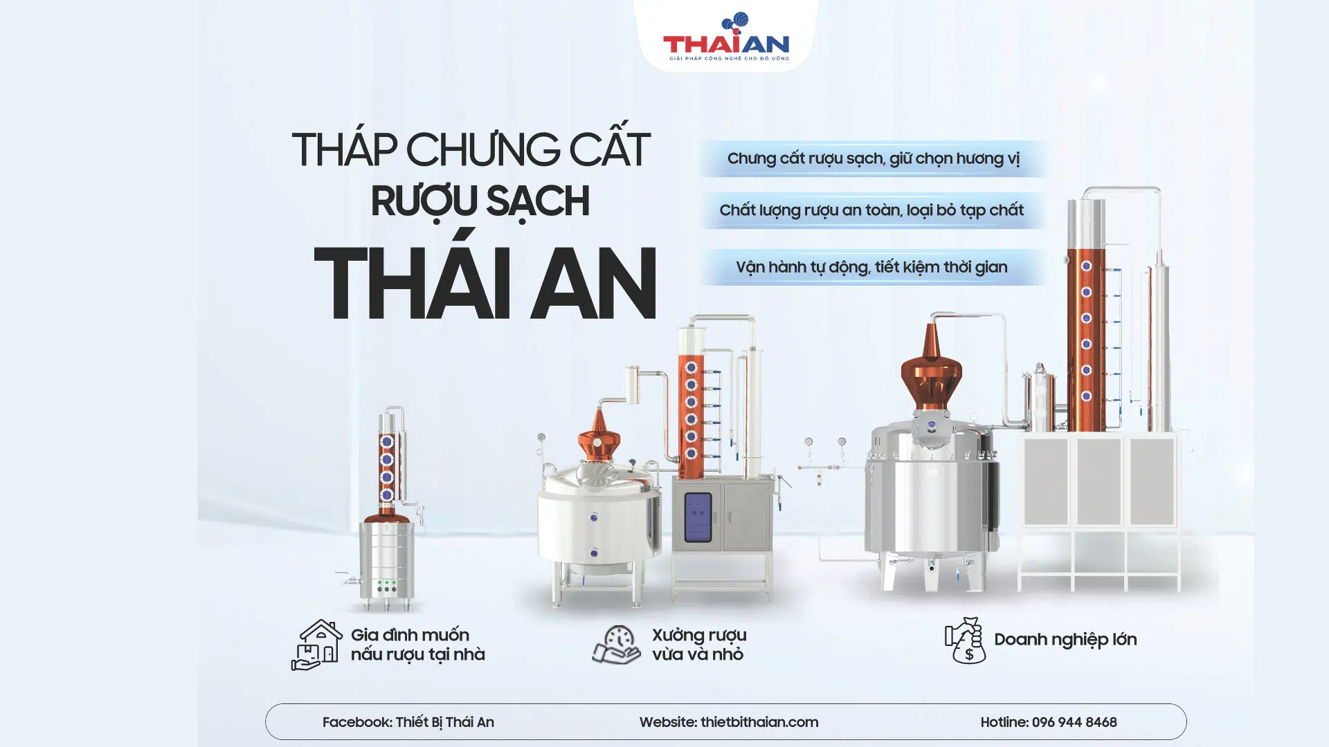 Máy nấu rượu công nghiệp được Thái An cung cấp