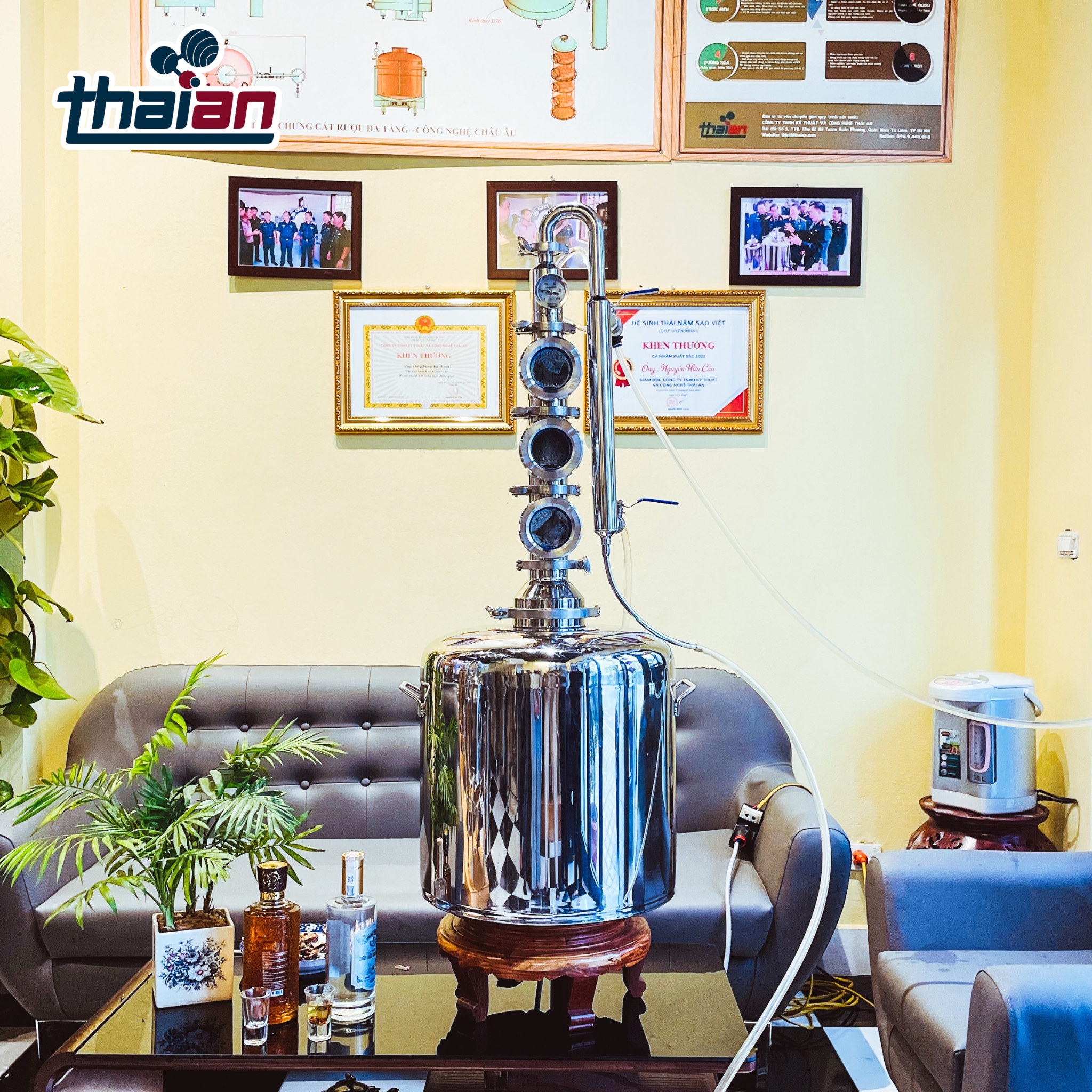 Tháp chưng cất rượu mini Thái An – Giải pháp an toàn từ công nghệ chuẩn châu Âu