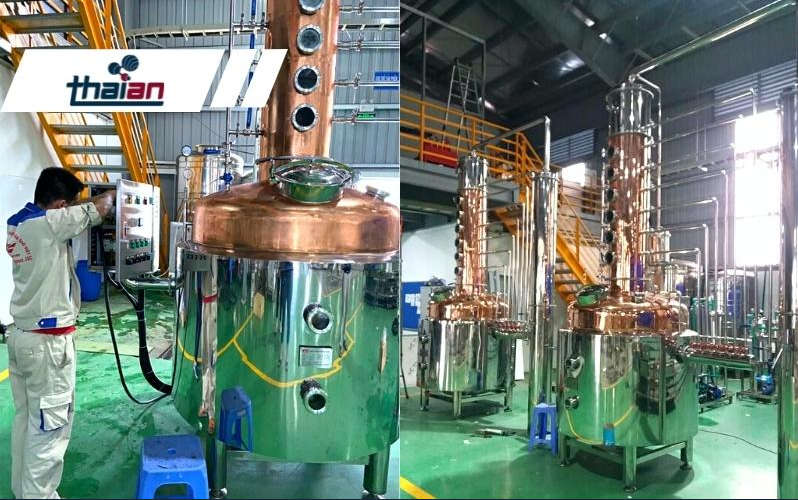 Công nghệ sản xuất rượu sạch bằng tháp chưng cất rượu Thái An