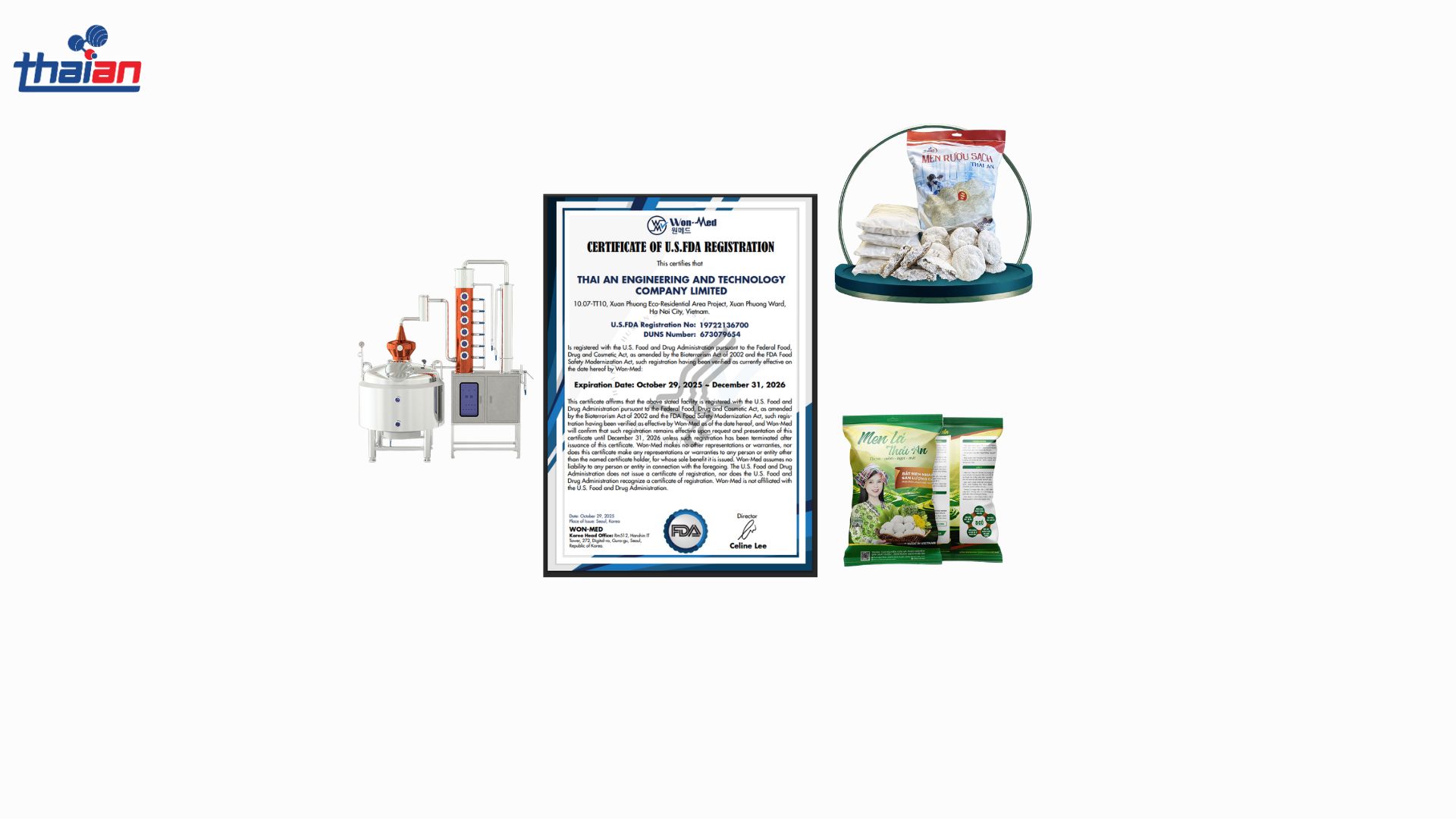 Tấm hộ chiếu vàng chứng nhận FDA - Bước tiến lớn khẳng định chất lượng sản phẩm Thái An