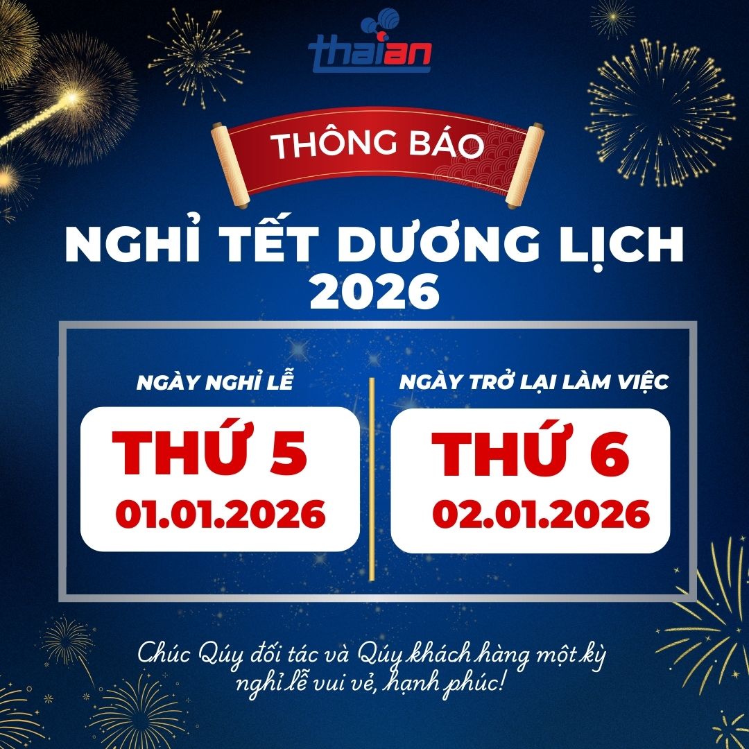 Thông báo nghỉ lễ Tết Dương lịch 2026 – Thiết bị Thái An
