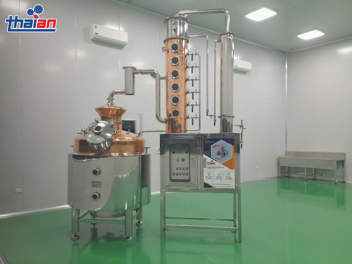 Hệ thống nấu rượu công nghiệp 1000kg nguyên liệu