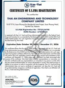 Chứng chỉ FDA