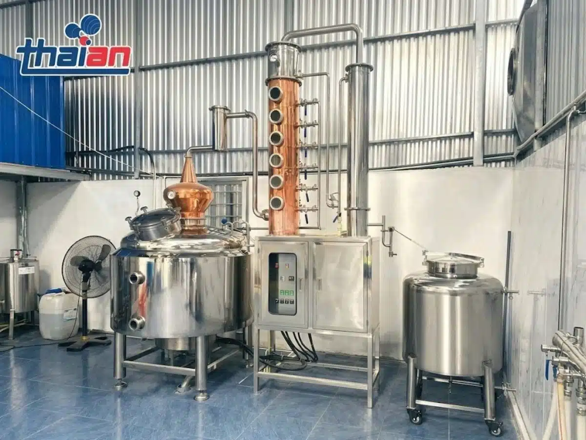 Thái An bàn giao lắp đặt hệ nấu rượu 200kg tại Thái Bình 