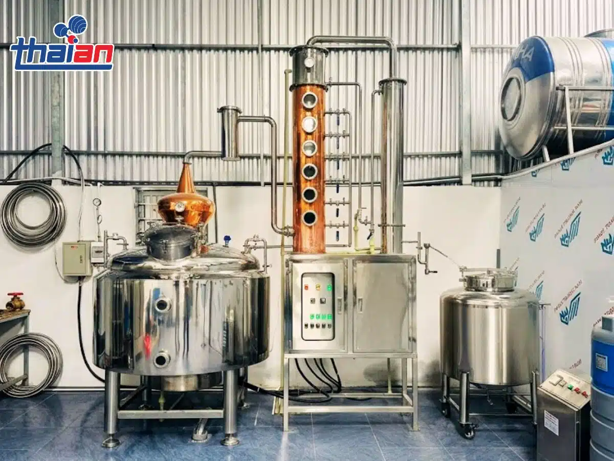 Thái An bàn giao lắp đặt hệ thống nấu rượu 200kg tại Thái Bình