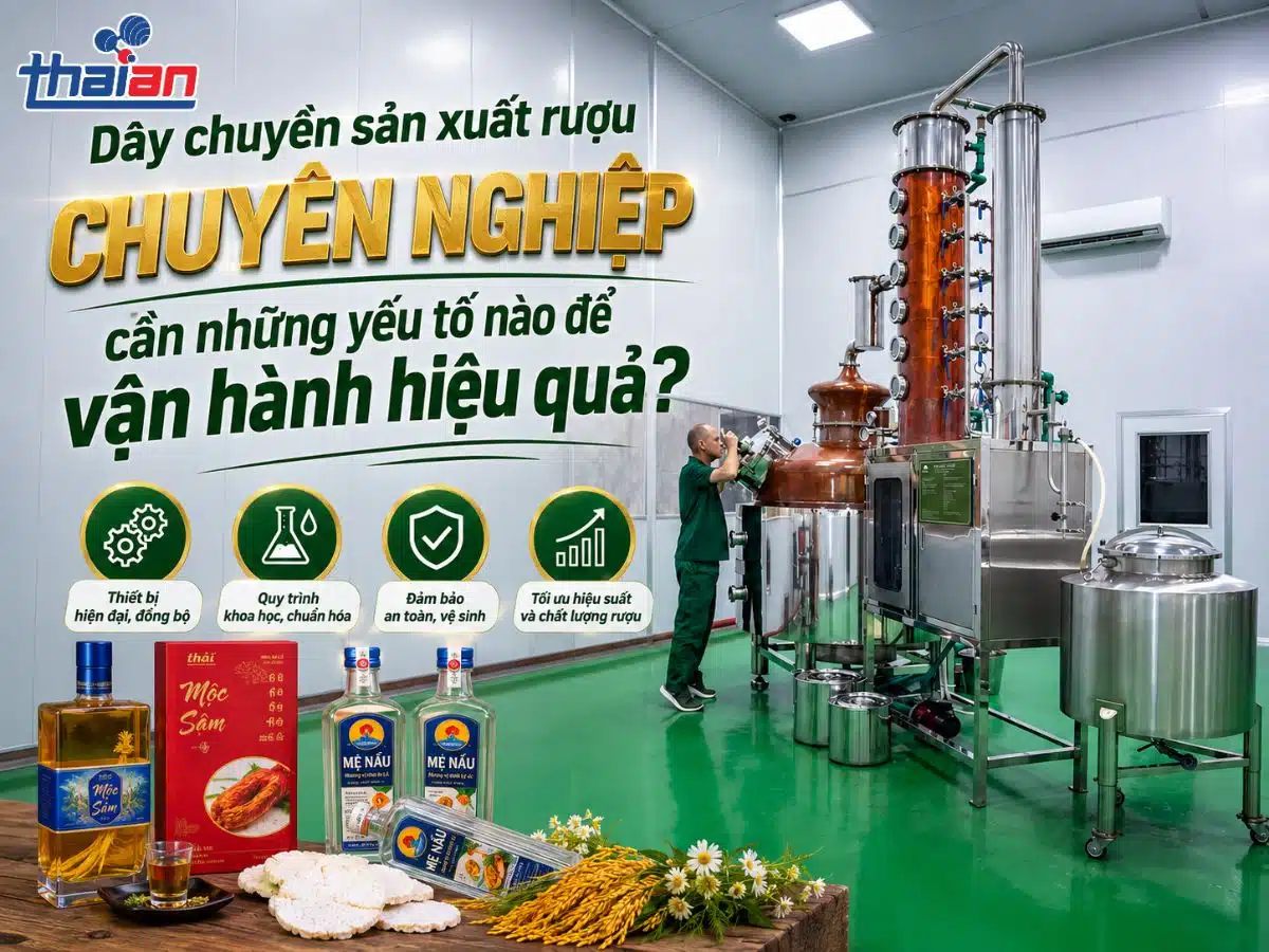 Dây chuyền sản xuất rượu chuyên nghiệp cần những yếu tố nào để vận hành hiệu quả