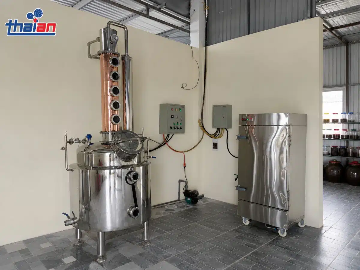 Khách hàng Nghệ An đầu tư hệ thống nấu rượu sạch 50kg của Thái An