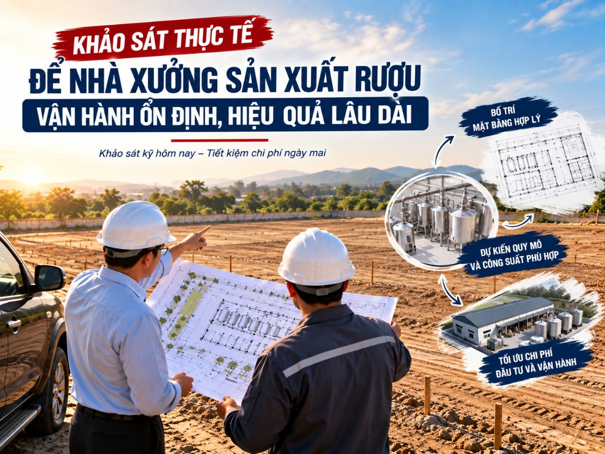 Khảo sát nhà xưởng sản xuất rượu cần kiểm tra những gì 