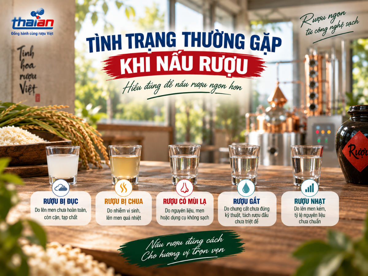 Những lỗi thường gặp khi nấu rượu và cách khắc phục
