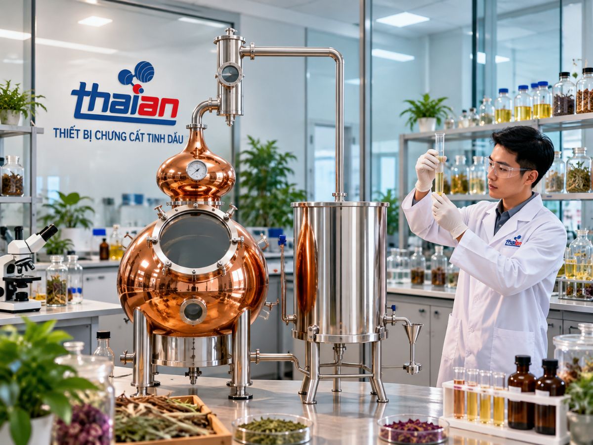 Thiết bị chưng cất tinh dầu Giải pháp tối ưu hiệu suất và chất lượng